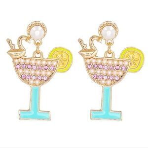Last pair! Beach cocktail with flamingo earrings | New